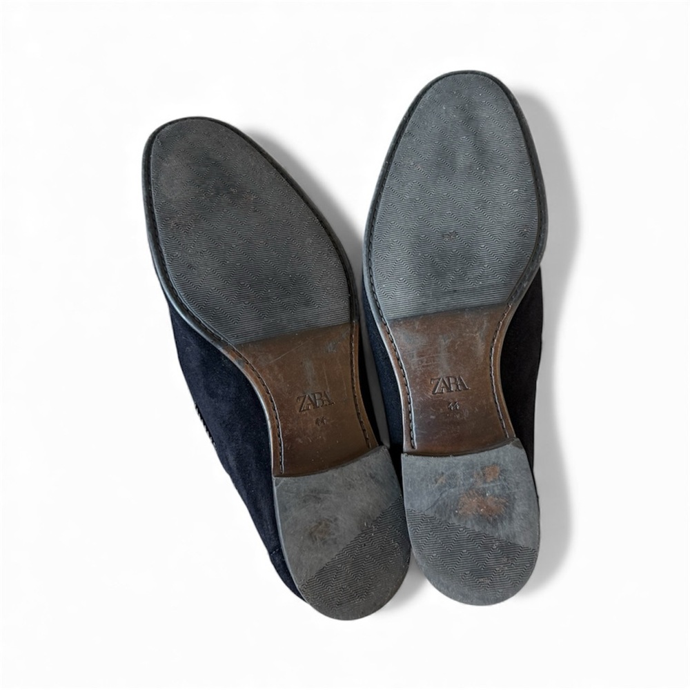 Zara Man Navy Blue Suede Loafers - Size 44 - Picture 4 of 5